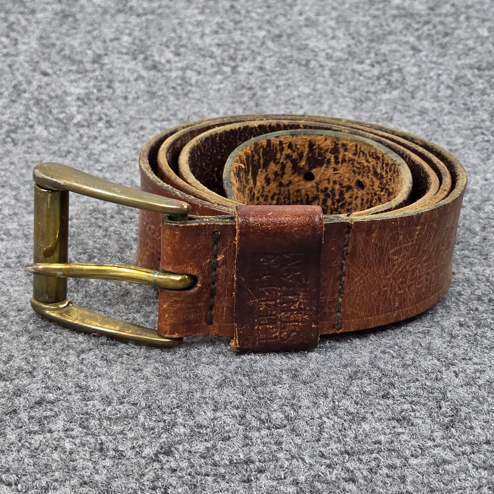 Field & Stream‎ Leather Belt Mens 40 Brown Distressed Rugged Outdoor Workwear